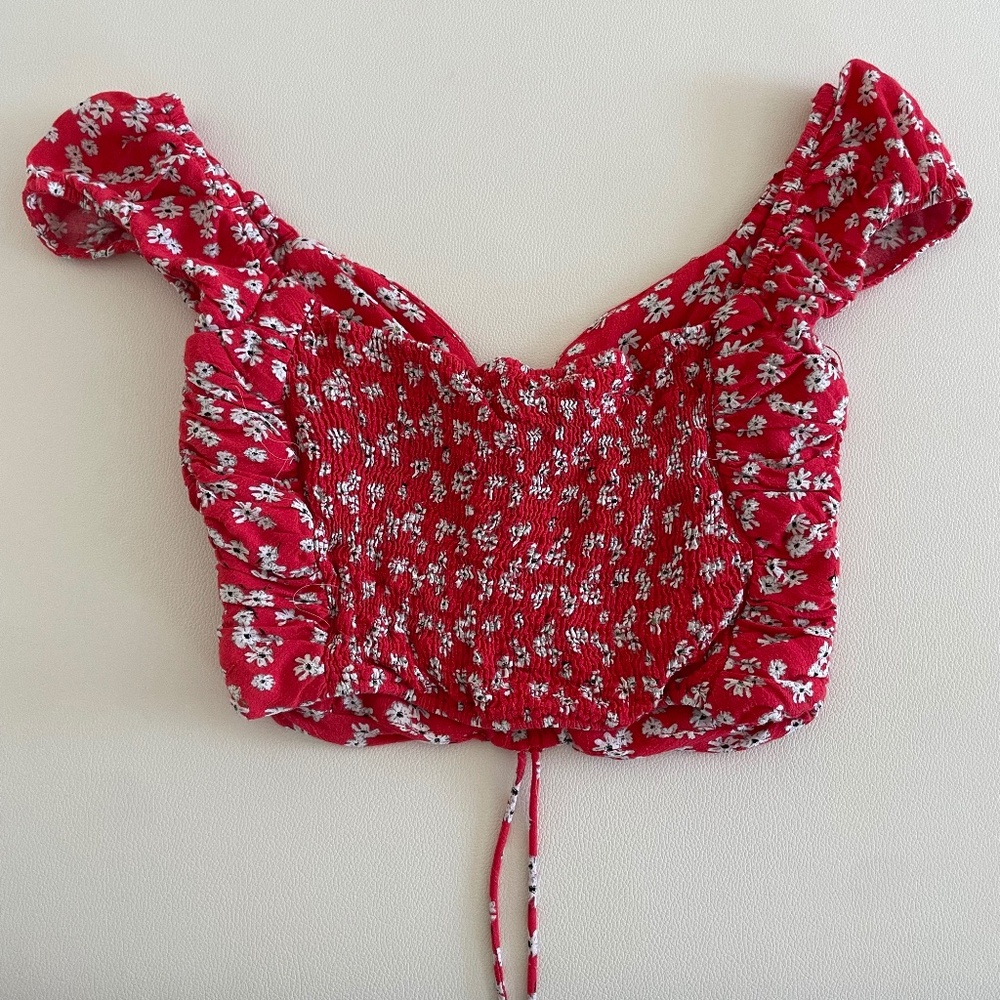 Red Floral Top - Picture 2 of 3